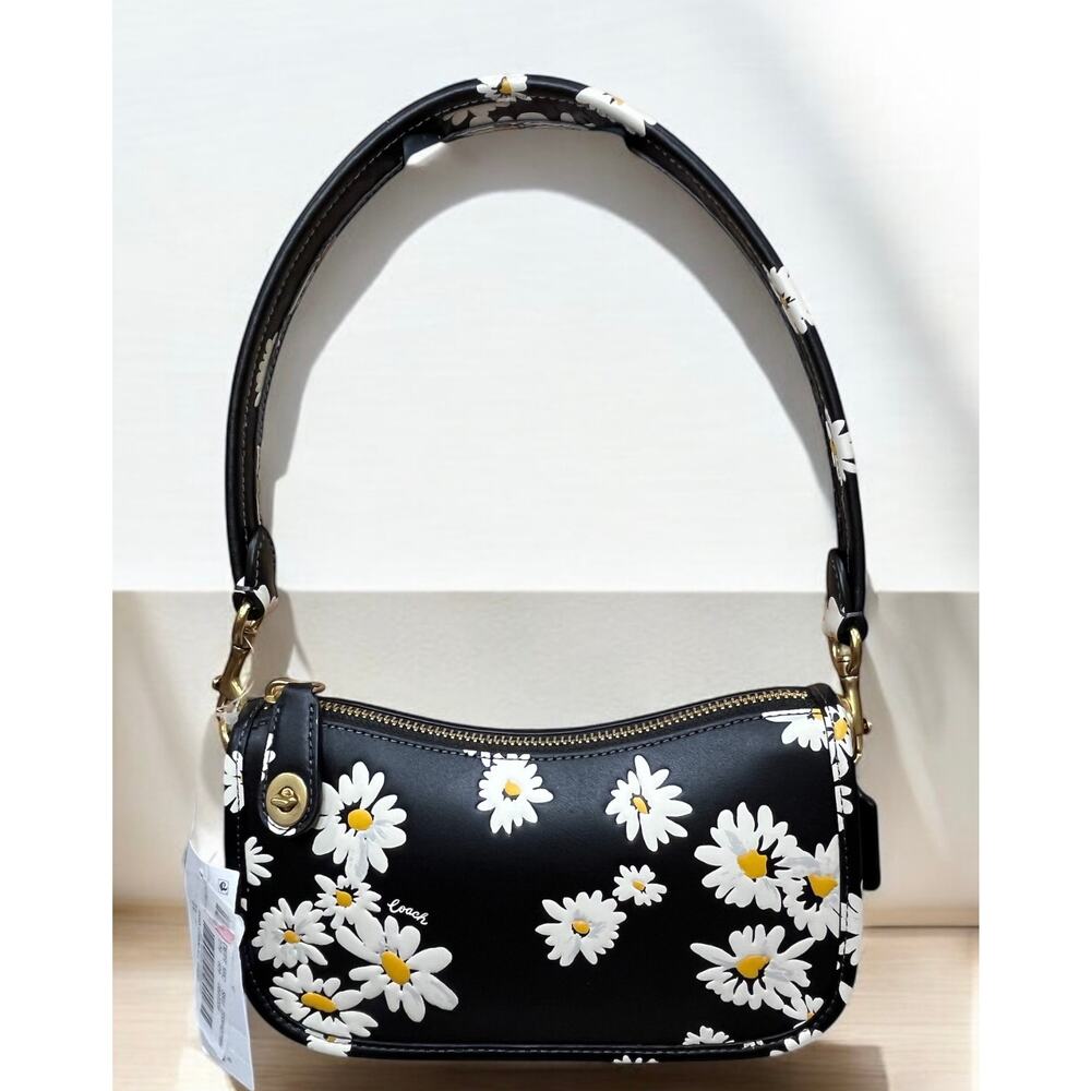 NWT Coach CR509 Floral Print Leather Swinger 20 Bag